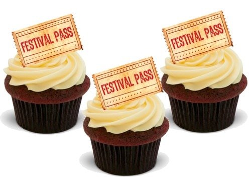 JPS Festival Pass Ticket – 12 essbare Kuchendekorationen aus Premium-Waffelkarton von JPS