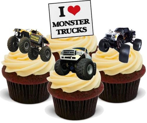 JPS I Love Monster Trucks Mix – 12 essbare Kuchendekorationen von JPS