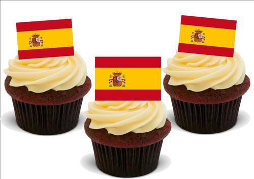 JPS Spanische Flagge Spanien 12 Stehende Premium Oblaten Kuchendekoration von JPS