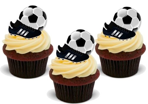 Kuchendekoration, Motiv: Fußballball und Stiefel, essbar, 12 Stück Kuchendekoration, Motiv: Fußballball und Stiefel, essbar, 12 Stück von JPS