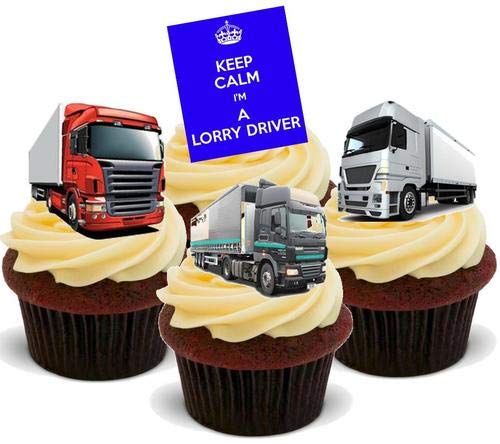 Kuchendekoration „Keep Calm Truck Driver“, essbar, 12 Stück Kuchendekoration „Keep Calm Truck Driver“, essbar, 12 Stück von JPS