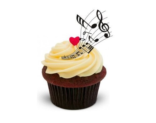 MUSIKNOTEN WIRBEL - 12 essbare hochwertige stehende Kuchen Toppers - MUSICAL NOTES SWIRL MUSIKNOTEN WIRBEL - 12 essbare hochwertige stehende Kuchen Toppers - MUSICAL NOTES SWIRL von JPS