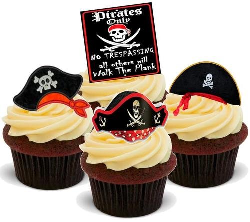 Piratenhut Mix B – 12 essbare Kuchendekorationen von JPS