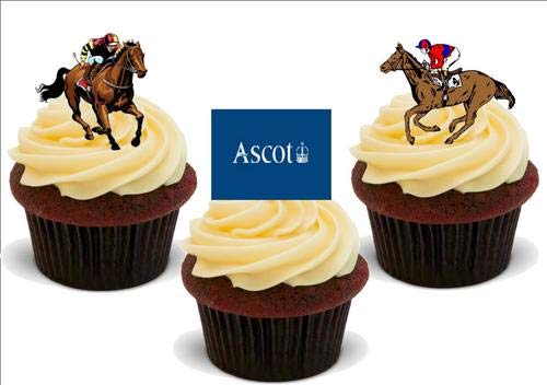 Racecourse Ascot Mix – 12 essbare Kuchendekorationen aus Premium-Waffelpapier von JPS