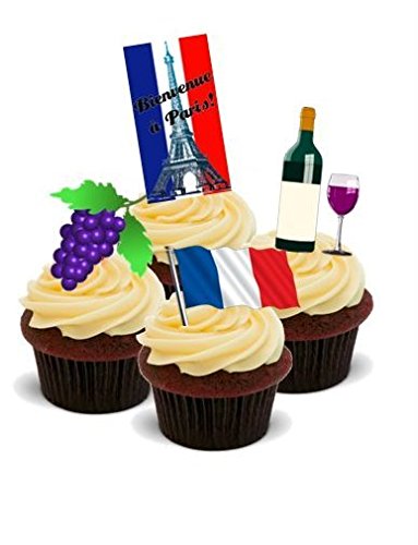 UM DIE WELT HERUM! PARIS, FRANKREICH - 12 essbare hochwertige stehende Waffeln Kuchen Toppers - AROUND THE WORLD! FRANCE, PARIS UM DIE WELT HERUM! PARIS, FRANKREICH - 12 essbare hochwertige stehende Waffeln Kuchen Toppers - AROUND THE WORLD! FRANCE, PARIS von JPS