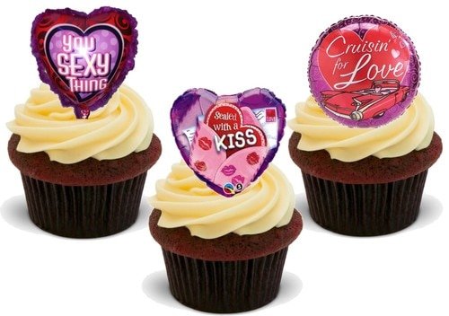 Valentine Sexy Thing Ballons Trio Mix B – 12 essbare Kuchendekorationen Valentine Sexy Thing Ballons Trio Mix B – 12 essbare Kuchendekorationen von JPS