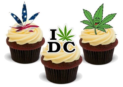Washington DC Stoner Weed Mix - 12 essbare Kuchendekorationen aus Premium-Waffelkarten von JPS
