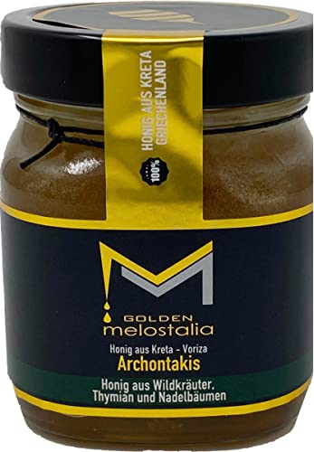 400g Glas Wildkräuterhonig Golden Melostalia Archontakis aus Kreta Griechenland von JT-Lizenzen