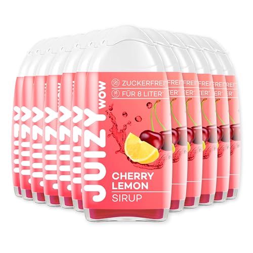 JUIZY WOW Cherry Lemon | 12 x 65ml - Bis 144L Natürlicher Geschmack | Zuckerfreier Getränkesirup | Veganes 12er Bundle | Kalorienarm - Sirup (Fertiggetränk) | Sport & Lifestyle Getränk von JUIZY WOW