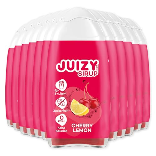 JUIZY WOW Cherry Lemon | 12 x 65ml - Bis 144L Natürlicher Geschmack | Zuckerfreier Getränkesirup | Veganes 12er Bundle | Kalorienarm - Sirup (Fertiggetränk) | Sport & Lifestyle Getränk von JUIZY WOW