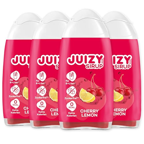 JUIZY WOW Cherry Lemon - Zuckerfreier Getränkesirup | Natürlicher Geschmack - Low Calorie | Veganes 4er Bundle - 4 x 65ml | 32 Liter Fertiggetränk von JULIENCO von JUIZY WOW