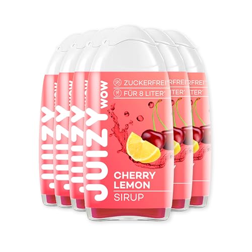 JUIZY WOW Sirup Zuckerfrei | 6 x 65ml Cherry Lemon Geschmack - Bis 72L Natürlicher Getränkesirup | Zero Kalorien | Vegan 6er Bundle | Getränkekonzentrat Fertiggetränk | More Juice - Less Calories von JUIZY WOW