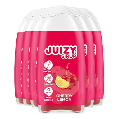 JUIZY WOW Cherry Lemon | 6 x 65ml - Bis 72L Natürlicher Geschmack | Zuckerfreier Getränkesirup | Veganes 6er Bundle | Kalorienarm - Sirup (Fertiggetränk) | Sport & Lifestyle Getränk von JUIZY WOW