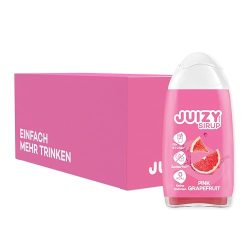 JUIZY WOW Pink Grapefruit | 16 x 65ml - Bis 192L Natürlicher Geschmack | Zuckerfreier Getränkesirup | Vegane 16er Box | Kalorienarm - Sirup (Fertiggetränk) | Sport & Lifestyle Getränk von JUIZY WOW