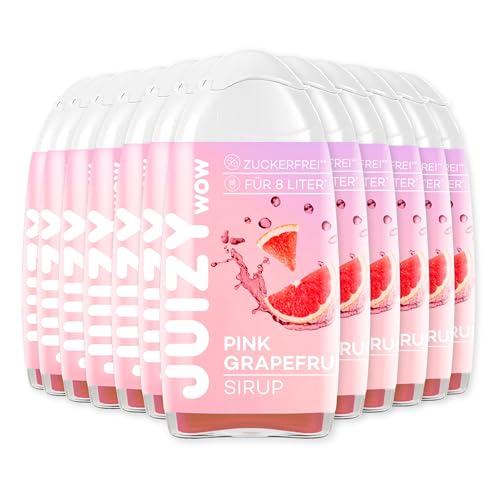 JUIZY WOW Pink Grapefruit | 12 x 65ml - Bis 144L Natürlicher Geschmack | Zuckerfreier Getränkesirup | Veganes 12er Bundle | Kalorienarm - Sirup (Fertiggetränk) | Sport & Lifestyle Getränk von JUIZY WOW