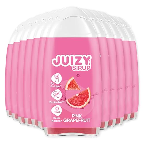 JUIZY WOW Pink Grapefruit | 12 x 65ml - Bis 144L Natürlicher Geschmack | Zuckerfreier Getränkesirup | Veganes 12er Bundle | Kalorienarm - Sirup (Fertiggetränk) | Sport & Lifestyle Getränk von JUIZY WOW