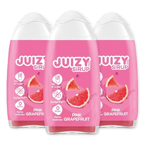JUIZY Sirup Zuckerfrei | 3 x 65ml Pink GrapefruitGeschmack - Bis 144L Natürlicher Getränkesirup | Zero Kalorien | Vegan 3er Bundle | Getränkekonzentrat Fertiggetränk | More Sodastream kompatibel von JUIZY WOW