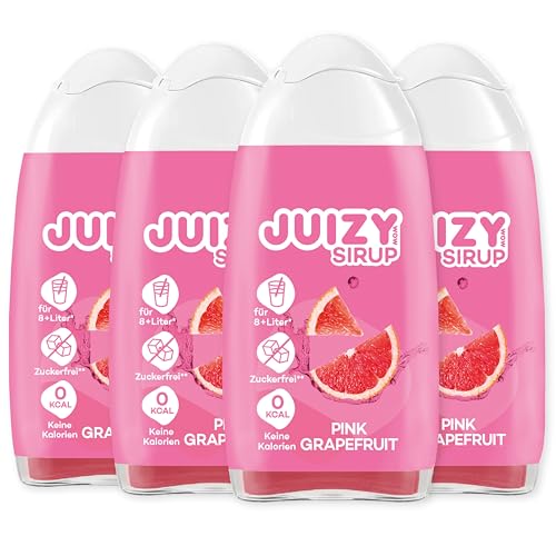 SUMMER EDITION DRINK Pink Grapefruit - Zuckerfreier Getränkesirup | Natürlicher Geschmack - Low Calorie | Veganes 4er Bundle - 4 x 65ml | 32 Liter Fertiggetränk Vital Sirup Geschenkset von JUIZY WOW