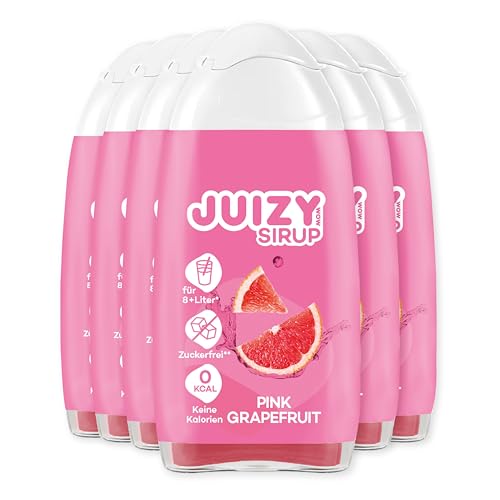 JUIZY WOW Pink Grapefruit | 6 x 65ml - Bis 72L Natürlicher Geschmack | Zuckerfreier Getränkesirup | Veganes 6er Bundle | Kalorienarm - Sirup (Fertiggetränk) | Sport & Lifestyle Getränk von JUIZY WOW