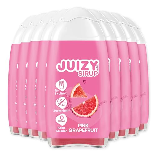 JUIZY WOW Pink Grapefruit | 9 x 65ml - Bis 108L Natürlicher Geschmack | Zuckerfreier Getränkesirup | Veganes 9er Bundle | Kalorienarm - Sirup (Fertiggetränk) | Sport & Lifestyle Getränk von JUIZY WOW