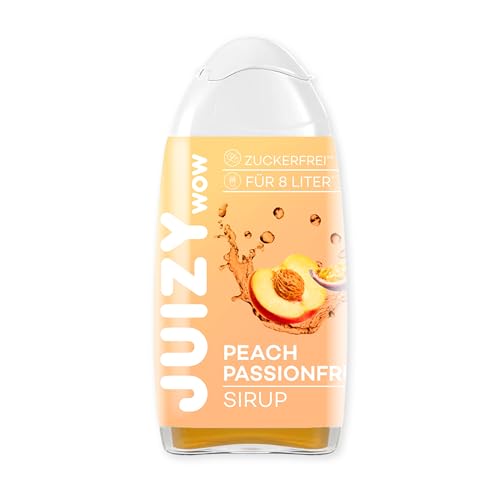 JUIZY WOW Zuckerfreier Getränkesirup | Natürlicher Geschmack - Low Calorie | Fertiggetränk von JULIENCO (1 x 65ml, Peach Passionfruit) von JUIZY WOW