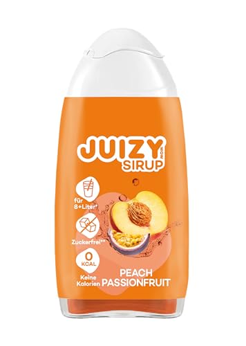 JUIZY WOW Zuckerfreier Getränkesirup | Natürlicher Geschmack - Low Calorie | Fertiggetränk von JULIENCO (1 x 65ml, Peach Passionfruit) von JUIZY WOW