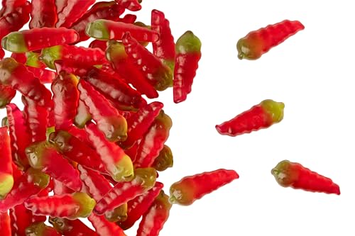 Fruchtgummi, Red-Hot-Chili-Pepper, Geschenk für Kollegen, Freunde, Scherz, Party, scharf, glutenfrei, laktosefrei, 250 g Beutel von JUNG