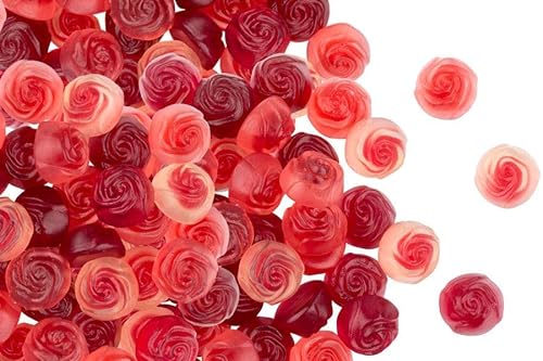 Fruchtgummi Fruchtsaft Rosenblüten mit Kirsch-Füllung, Erdbeere, Himbeere, Johannisbeere, 500 g von JUNG