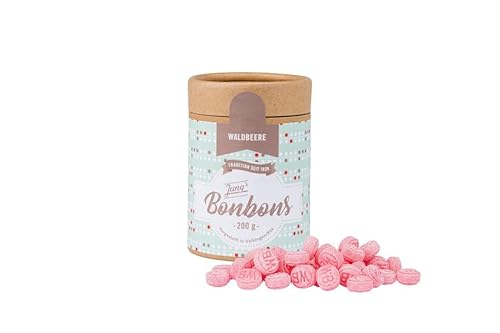 Jung's Waldbeer Bonbons, süße Bonbons, Fruchtig, Retro, Vintage, Eco Dose aus nachhaltigem Papier, 200g von JUNG