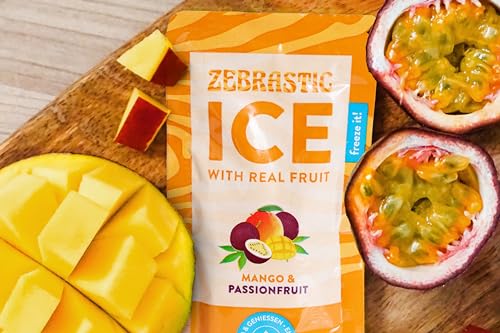 Zebra Ice, Mango & Passionsfrucht, Eis zum Selbsteinfrieren, vegan, laktosefrei, glutenfrei, 50 Stück, 2,5 kg Karton von JUNG