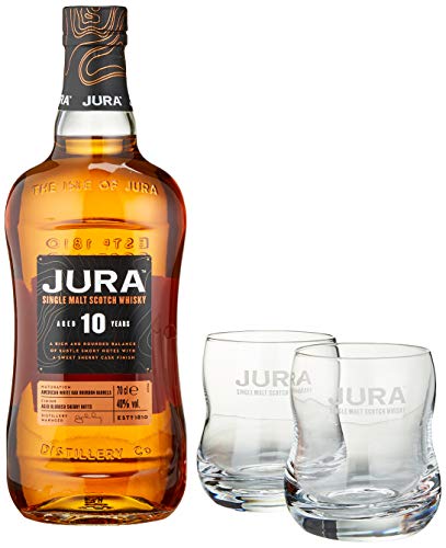 Jura Single Malt 10 mit zwei Gläsern Design 2022 von JURA