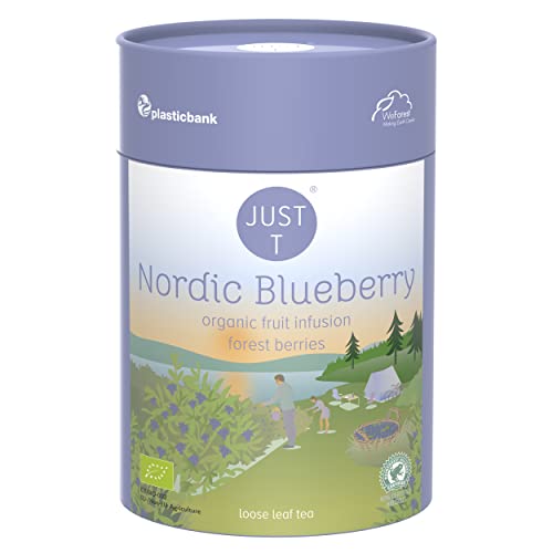 JUST T Nordic Blueberry Loser Tee, 125g | Bio Früchtetee – Angereichert mit Waldbeeren | Bio Loser Tee – Biologisch Hochland-Tee im Nachhaltigen Vorratsdose für alle Teeliebhaber von JUST T