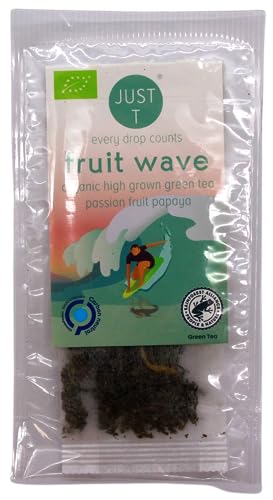 JUST T Fruit Wave Grüner Hochland Tee Passionsfrucht Papaya Teebeutel Bio, 60er Pack (60 x 2g) von JUST T