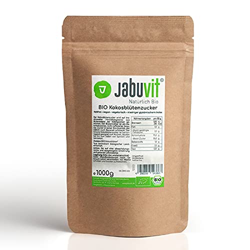 JabuVit- BIO Kokosblütenzucker, aus Blütennektar der Kokospalme, niedriger glykämischer Index, perfekter Diätbegleiter, Bio-Zertifiziert & umweltschonend verpackt, Made in Germany- 1000g Beutel JabuVit- BIO Kokosblütenzucker, aus Blütennektar der Kokospalme, niedriger glykämischer Index, perfekter Diätbegleiter, Bio-Zertifiziert & umweltschonend verpackt, Made in Germany- 1000g Beutel von Jabuvit