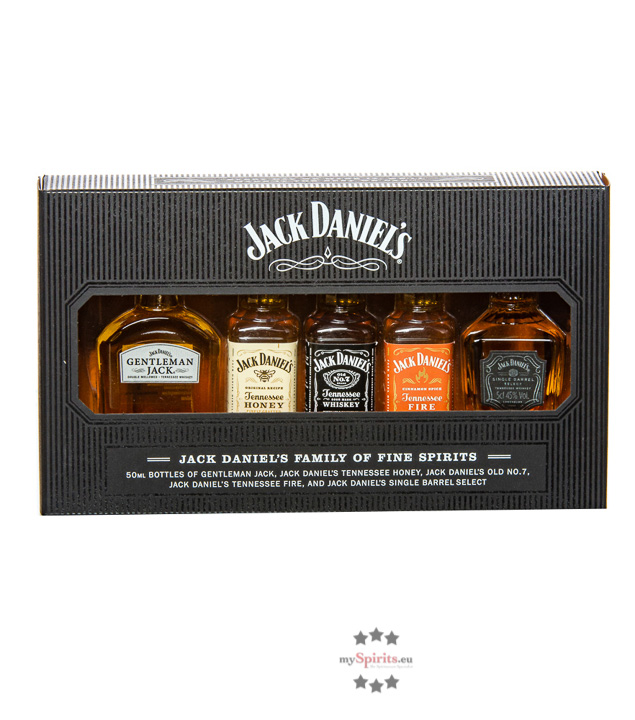 Jack Daniel's „Family of Fine Spirits“ Whiskey-Tasting-Set (35 - 45 % Vol., 0,25 Liter) von Jack Daniel's