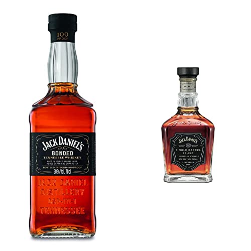 Jack Daniel’s Bonded Tennessee Whiskey - 0.7L/ 50% Vol. & Jack Daniel‘s Single Barrel Select Tennessee Whiskey - Süße Vanille, schwere Eiche und dunkle Kirschen - 0.7L/ 45% Vol | 700 ml (1er Pack) von Jack Daniel's