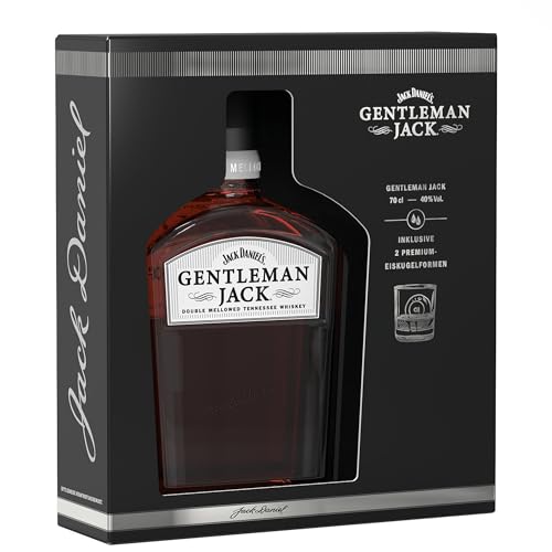 Jack Daniel's Gentleman - Tennessee Whiskey -‎ Hochwertiges Geschenkset mit Eiskugelformen - Ein Mix aus Karamell, Minze und dunklen, reifen Äpfeln -0.7L/40% Vol. von Jack Daniel's