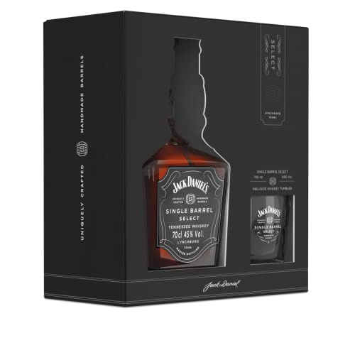Jack Daniel‘s Single Barrel Select - Tennessee Whiskey - Hochwertiges Geschenkset mit Whiskey Tumbler - Süße Vanille, schwere Eiche und dunkle Kirschen - 0.7L/ 45% Vol. von Jack Daniel's