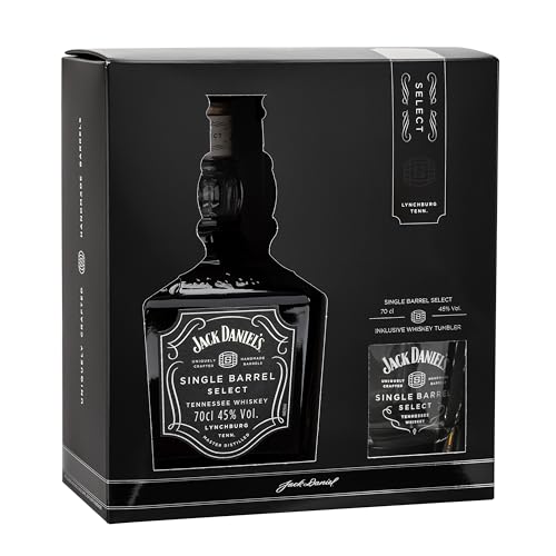 Jack Daniel‘s Single Barrel Select - Tennessee Whiskey - Hochwertiges Geschenkset mit Whiskey Tumbler - Süße Vanille, schwere Eiche und dunkle Kirschen - 0.7L/ 45% Vol. von Jack Daniel's