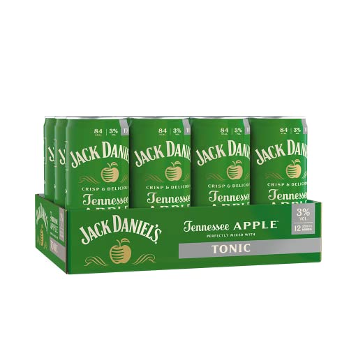 Jack Daniel's Tennessee Apple & Tonic - Knackig, frischer Apfel trifft auf spritzig-bitteres Tonic -12x0,33L/ 3% Vol. von Jack Daniel's