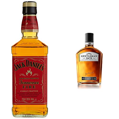 Jack Daniel's Tennessee Fire Whiskey - 7-0.7L/ 35% Vol. & Gentleman Jack Tennessee Whiskey -‎ Ein Mix aus Karamell, Minze und dunklen, reifen Äpfeln - 0.7L/40% von Jack Daniel's