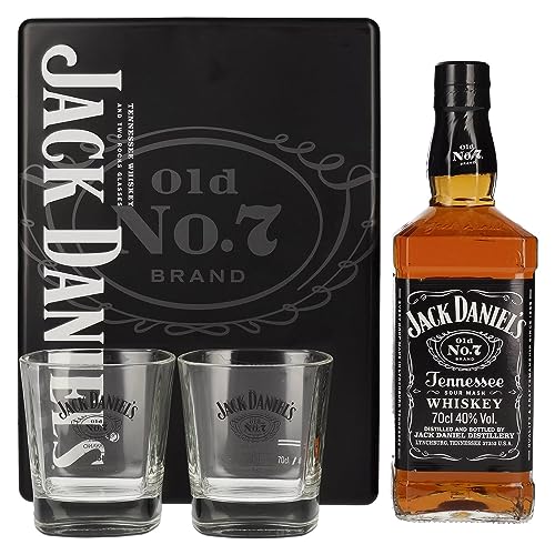 Jack Daniel's Tennessee Whiskey 40% Vol. 0,7l in Tinbox mit Rocking Gläsern Jack Daniel's Tennessee Whiskey 40% Vol. 0,7l in Tinbox mit Rocking Gläsern von Jack Daniel's