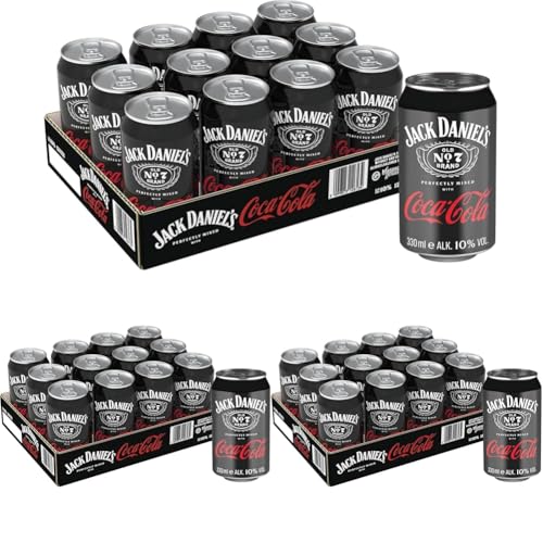 Jack Daniel's Tennessee Whiskey & Coca Cola - Der weltweite Barcall Nummer 1-12 x 0.33L/10% Vol. (Packung mit 3) von Jack Daniel's