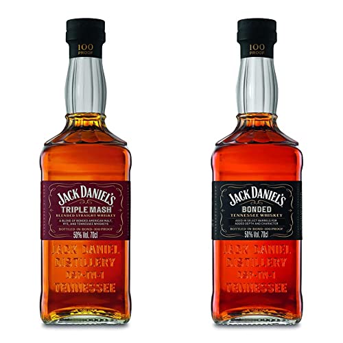 Jack Daniel’s Triple Mash Tennessee Whiskey - 0.7L/ 50% Vol. & Jack Daniel’s Bonded Tennessee Whiskey - Dunkelbrauner Zucker, Obst und Eichenholz - 0.7L/ 50% Vol. von Jack Daniel's