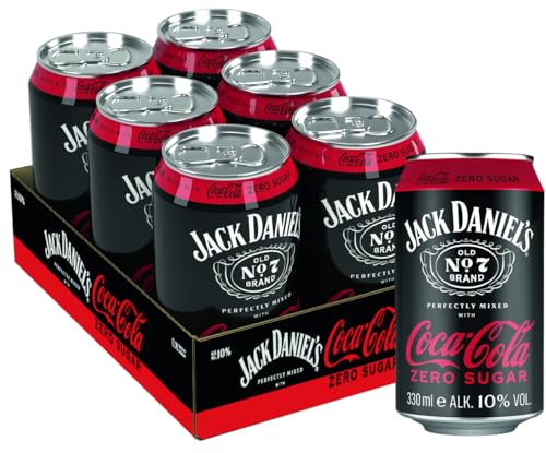 Jack Daniel's & Coca Cola Zero - Der Klassiker der Barwelt jetzt mit Zero Sugar - 6 x 0.33L/10% Vol. von Jack Daniel's