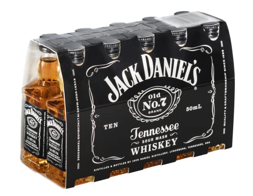 Jack Daniel's Old No.7 Tennessee Whiskey - 40% Vol. (10 x 0.05 l) / Durch Holzkohle gefiltert. Tropfen für Tropfen von Jack Daniel's