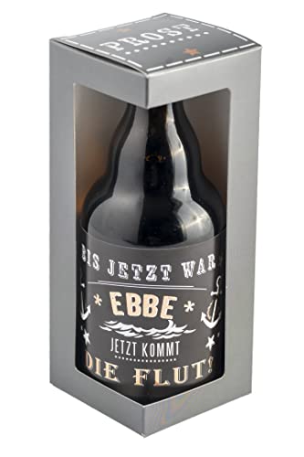 Jack`s Bierflasche ANGLER "Bis jetzt war Ebbe - Jetzt kommt die Flut!" mit Geschenkverpackung 0,33 l/Männergeschenk/Zum Geburtstag/Party/Angler von Jack´s