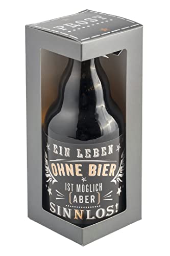 Jack´s Bierflasche''EIN LEBEN OHNE BIER IST MÖGLICH - ABER SINNLOS'' mit Geschenkverpackung 0,33 l/Männergeschenk/Zum Geburtstag/Party von Jack´s