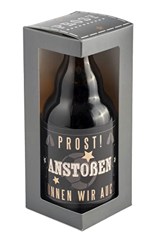 Jack`s Bierflasche Fußball "Prost! Anstoßen können wir auch!" mit Geschenkverpackung 0,33 l/Männergeschenk/Zum Geburtstag/Party/Fußball von Jack´s