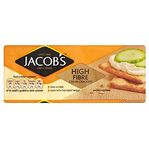 Jacob High Fibre Cream Crackers (200g) - Packung mit 2 von Jacob's (Biscuits & Snacks)